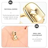 PACKOVE Gold Hip Hop Tooth Grill Gold Plated Single Grill Cap Mens Grills Mouth Teeth Mouth Grills For Men Women