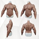 SMITIZEN Silicone Muscle Suit Upgraded Version Male Chest with Arms Realistic Fake Muscle Costume Cosplay Halloween Carnival (Natural)