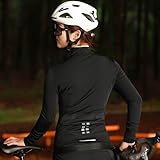 WOSAWE Women Winter Cycling Jacket Thermal Fleece Warm Bike Vest Breathable Sports Outerwear Black Jacket, L