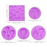 Balloons Silicone Molds Aluminum Molds Balloon Set Hot Air Balloon Chocolate Molds for Birthday Party Cake Decorating Cupcake Topper Candy Polymer Clay Gum Paste Set of 5