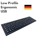 SolidTek Bilingual German English Black USB Wired Computer Keyboard