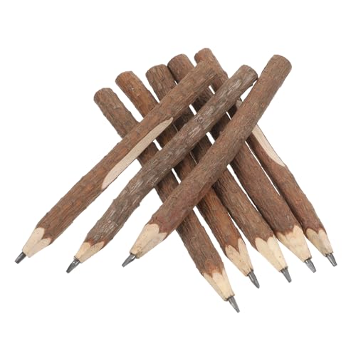 Awleynz 30Pcs 5" Long Twig Pencils, Natural Wood Pencils Bulk, Wooden Graphite Pencils for School Party Supplies Novelty Camping Themed Party Decorations