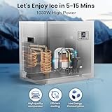 Commercial Ice Maker Machine 580Lbs/24H, 380Lbs Large Storage Bin, 210 Ice Cubes in 5-15 Minutes, Perfect for Bars, Cafes, Restaurants