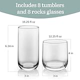 Libbey Ascent 16-Piece Tumbler and Rocks Glass Set