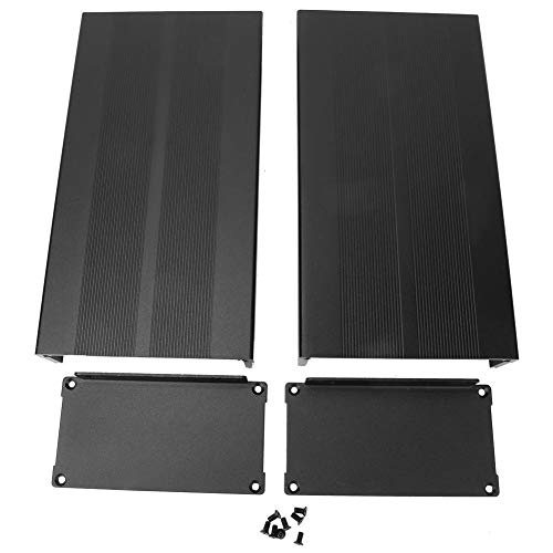 55x106x200mm Enclosure Electronic DIY Circuit Board Project Aluminum Box Cooling Case Aluminum Alloy Box Split Type Black Sand Silver Electrical Boxes (Sand Black with Bending Plate)