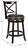 Safavieh Home Collection Caitlin Cappiccino and Black Leather Nail Head Trim Bar Stool