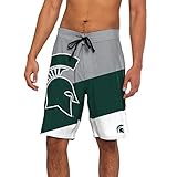 FOCO NCAA Michigan State Spartans Mens Color Dive Swim BoardshortsColor Dive Swim Boardshorts, Team Color, XL