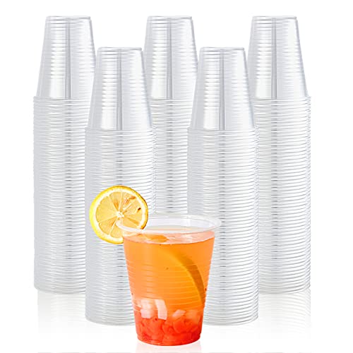 Lilymicky 300 Pack 12 oz Clear Plastic Cups, Cold Disposable Plastic Drinking Cups for Parties, Picnic, BBQ, Travel, and Events