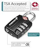 Fosmon TSA Approved Locks for Luggage. Suitcase Locks with Open Alert Indicator, 3 Digit Combination Padlock with Alloy Body for Travel, Backpack Zipper Anti Theft, Locker, Gym, Gun Case, Tent- 4 Pack