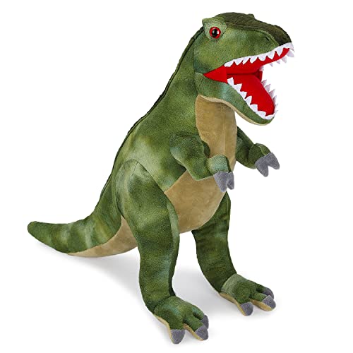 Tyrannosaurus Rex Plush Toy, 18" Dinosaur Stuffed Animal Throw Plushie Pillow Doll, Soft Blue Fluffy Friend Hugging Cushion - Present for Every Age & Occasion
