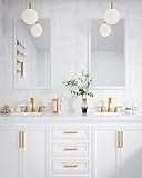 Brushed Gold Bathroom Faucet Set: WOWOW Widespread Bathroom Sink Faucet 3 Hole with Pop-up Drain and Supply Lines, 8 Inch Vanity Faucet 3 Pieces Basin Tap 2 Handle Modern (Set of 2)