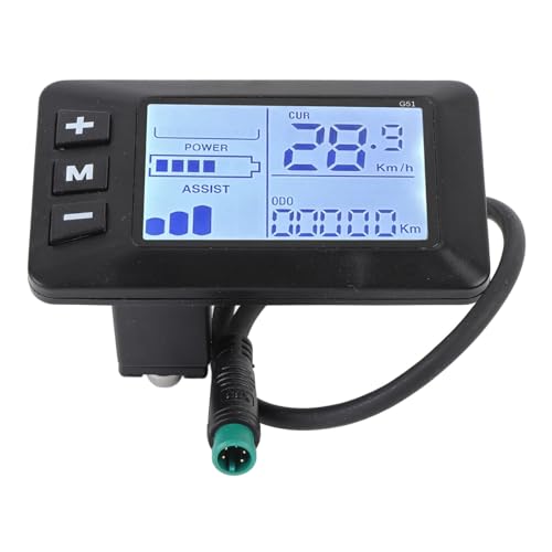 Electric Bike LCD Display Panel with 5 Pin Connector, Electric Scooter Speedometer for Bicycles and Scooters