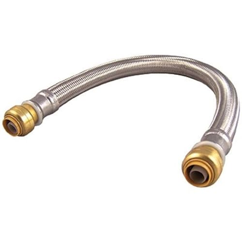 SharkBite Max 1/2 x 18 Inch Flexible Repair Coupling Hose, Push to Connect Brass Plumbing Fitting, PEX Pipe, Copper, CPVC, PE-RT, HDPE, UR3008FX18