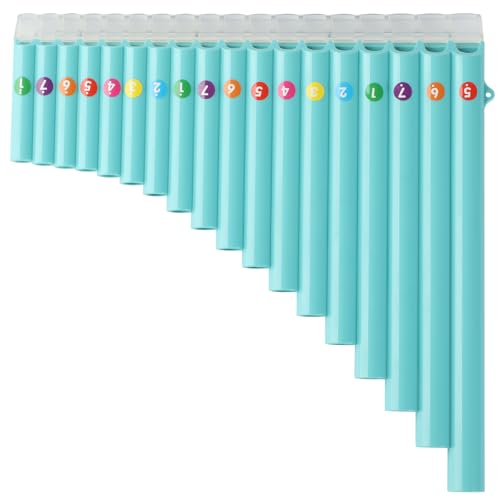 Deekec 18 Pipes Pan Flute C Key - Instrument Design for Easy Play, Perfect for Students and Learning-Beginner-Friendly (Lightblue)