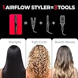 TYMO Airflow 2.0 Curling Iron Flat Iron - Hair Straightener and Curler 2 in 1, 1.25 Inch Curling Wand for Long Short Hair, Dual Voltage for Travel, 54 Million Ionic, Anti-Tangle, 5 Temps, Black