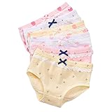 Orinery Baby Kids Underwear Breathable Cotton Panties Toddler Girls Undies Soft Assorted Briefs 6-Pack(Color A, 1-2T)