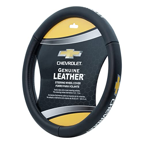 Plasticolor 006742R03 Chevrolet Genuine Leather Steering Wheel Cover