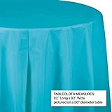 Club Pack of 12 Bermuda Blue Disposable Plastic Octy-Round Picnic Party Table Covers 82"