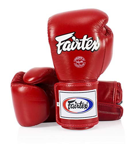 Fairtex BGV5 Muay Thai Boxing Gloves for Men, Women, Kids | Special Lock Thumb Design | MMA Gloves, Kickboxing | Premium Quality, Light Weight & Shock Absorbent Boxing Gloves -(Red/16oz)