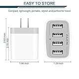 AILKIN USB Charger Adapter, 2-Pack 4.8A 4-Muti Port Phone Wall Plug Fast Charging Block Box for iPhone 15 14 13 12 Pro Max 11 SE 10 XR XS X 8 7, Samsung Galaxy, Moto, LG, Pixel, Power Cube Base Brick