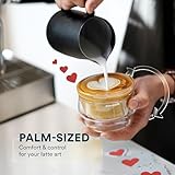 ovalware 8.5oz Double Wall Latte Cups, Latte Set of 2 - Latte Glasses for Cold & Hot Drink, Palm-Sized Cups with Wide Rim for Latte Art - Clear Design