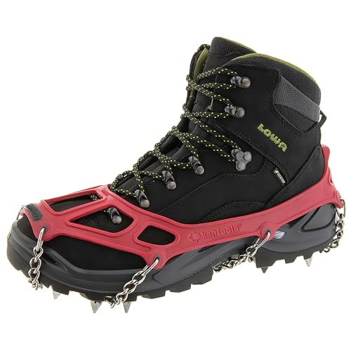 Kahtoola MICROspikes Footwear Traction for Winter Trail Hiking & Ice Mountaineering - Red - X-Small