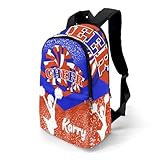 SunFancy Personalised Casual Rucksack Large Capacity Casual Backpack Custom Unisex Travel Bag Blue Orange Cheer, 11.8''(L)*5.5''(W)*17.7''(H), Option 7