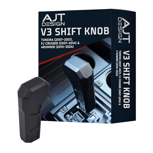 AJT DESIGN Automatic Gear Shifter Knob for 2007–2021 Tundra, 2007–2014 FJ Cruiser (Automatic), 2010–2024 4Runner | Aluminum Car Gear Shift Knob | Compatible with Toyota Truck & SUV Accessories – BLACK