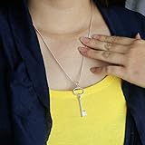 Dankadi Classic female original silver necklace 925 silver key pendant necklace minimalism 45-60cm snake chain jewelry lobster clamp clasp (O chain 18 inch)