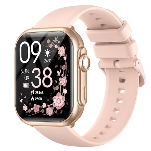 Smart Watch for Women for iPhone&Android: 100 Day+Battery Life, Smart watch(Answer/Make Calls) with 24/7 SpO2 Sleep Heart Rate Monitor,5ATM Waterproof,Fitness Tracker with 120+ Sport,Reloj Inteligente