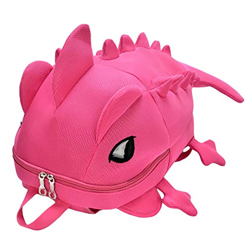 LOCOMO 3D Dragon Backpack Dinosaur Casual Daypack with Spikes Adult Cute Lizard 2 Size Available BPK005PNKL