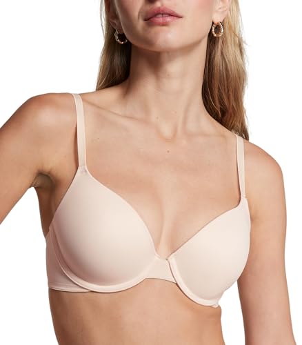 Victoria's Secret Pink Wear Everywhere T-Shirt Bra, Lightly Lined, Smooth, Bras for Women, Beige (34B)
