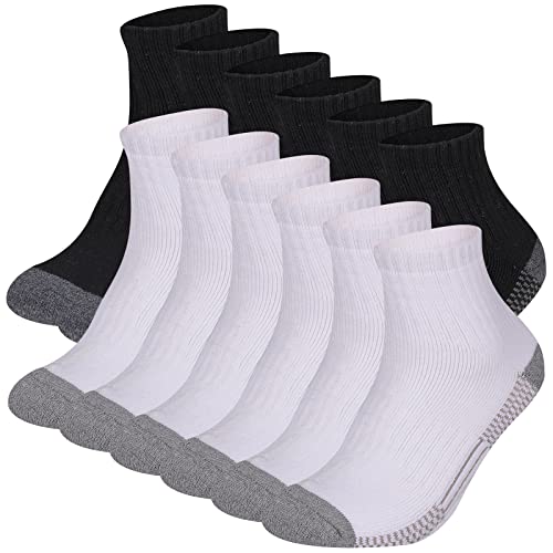 COOVAN Men's Athletic Ankle Socks 12 Pack Mens Cushion Comfort Casual Running Sock Size 10-13