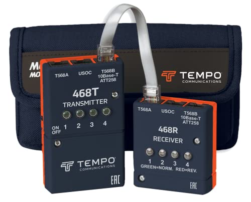 Tempo Communications 468 Wiremap Tester | LAN Network Cable Tester | Check Wiring Integrity of LAN, Telephone Patch Cords, Structured Cabling