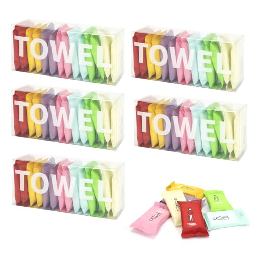 Classycoo Compressed Towel 70 PCS Mini Tablets Disposable Portable Face Towel Cotton Coin Tissue for Travel, Camping, Hiking, Sport, Beauty Salon, Home Hand Wipes and Other Outdoor Activities