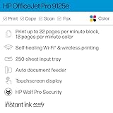 HP OfficeJet Pro 9125e All-in-One Printer, Color, Printer-for-Small Medium Business, Print, Copy, scan, fax,Touchscreen; Smart Advance Scan, 3 months of Instant Ink included