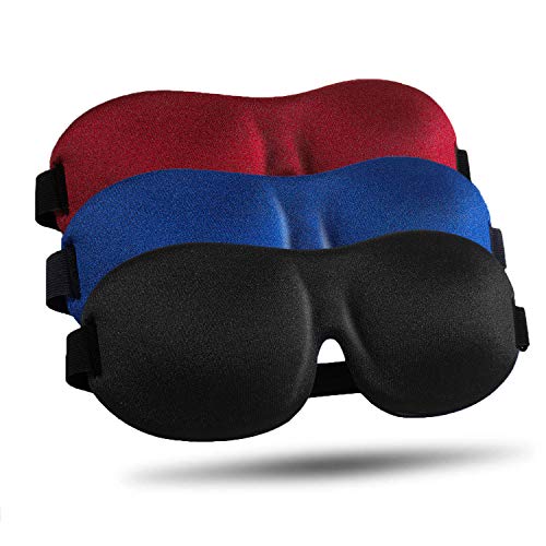 LKY DIGITAL Sleep Mask for Side Sleeper 3 Pack, Blackout 3D Eye Mask for Sleeping, Night Blindfold for Men Women