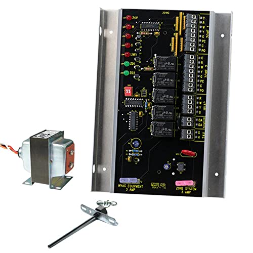 iO HVAC Controls ZP2-HC-KIT 2-Zone 1H/1C Zone Panel with 40VA Transformer and Duct Temp Sensor