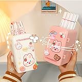 HSQWYY Kawaii refrigerator cute pen holder pencil cup, multifunctional container huge capability stationery with a drawer organizer home school office desktop storage (white)