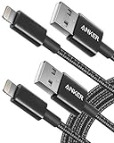 Anker 6 ft Premium Double-Braided Nylon Lightning Cable, Apple MFi Certified for iPhone Chargers, iPhone X/8/8 Plus/7/7 Plus/6/6 Plus/5s, iPad, iPad mini, and More (Black)