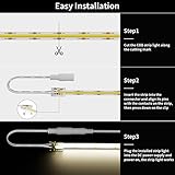 PAUTIX Strip to DC Female Plug Extension Connector 7.9in 8pcs,8mm Detachable Strip to Wire Connector,for 2-pin COB LED Strip Light 24V 12V 5 Volt,UL Listed 22 AWG Wires,NOT for 5mm 10mm or Other Size