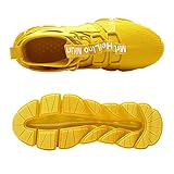 DUDHUH Women's Fashion Sneakers Running Shoes Womens Non Slip Comfortable Blade Type Athletic Walking Shoes for Women Yellow