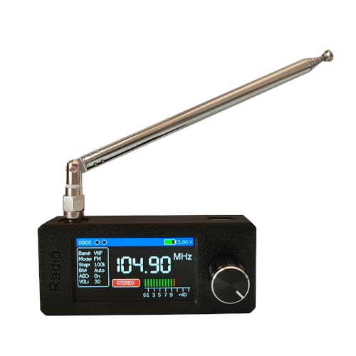 Upgraded Si4732 Mini Radio with Color Screen, Portable AM FM Pocket Radio Receiver, LSB USB Transistor Radios, Telescopic&Loop Antenna, Headphones with Headphone Amplifier, for Walking | Camping etc.
