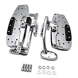 HTTMT- Left & Right Driver Foot Board Floorboard Kit Compatible With Honda Goldwing 01-17 GL1800 13-16 F6B 14-15 Valkyrie [P/N: MT216-130+280-019]