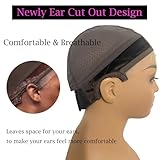 Lace Wig Grip Cap for Glueless Wig 4x5 Transparent Lace Reusable Wig Caps, Wig Grip Band for Lace Front Wigs to Keep Wigs in Place, Adjustable Wig Cap with Grip Band Non Slip Cap for Women (Brown)