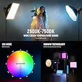 NEEWER CB200C 200W RGBWW COB LED Video Light, APP/2.4G 360° Color 2500K-7500K (Duv±0.0003) 23000lux/m Bowens Metal Shell Silent Continuous Output Lighting TLCI/CRI97+ for Photography Video Recording