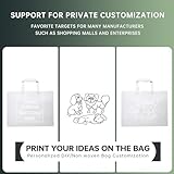 JEOHLORY 100Reusable Shopping Bags custom bags with logo - Ideal for Company Promotions, commercial advertising, grocery bags (One color printing, White)