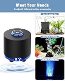 AQQA Aquarium Air Pump, Ultra-Quiet Powerful Fish Tank Air Pump 3W/6W/10W with Stainess Steel Dual Outlet, Adjustable Oxygen Aerator Pump with Air Stone Bubbler for Fish Tank Up to 200 Gallon (6W)