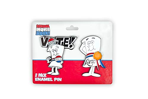 Schoolhouse Rock! I'm Just A Bill And Law Exclusive Pin Collection | Set Of 2 Schoolhouse Rock Vote Pins Featuring Bill and Law | 2 Inches | Toynk Exclusive