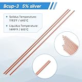 DEXLALA 60 Sticks Brazing Rods, BCuP-3 5% Silver Solder Copper Phosphor Welding Rods Industry Grade 0.050"x1/8"x10" for Air Conditioning, Refrigerator, Cold Storage, HVAC Units